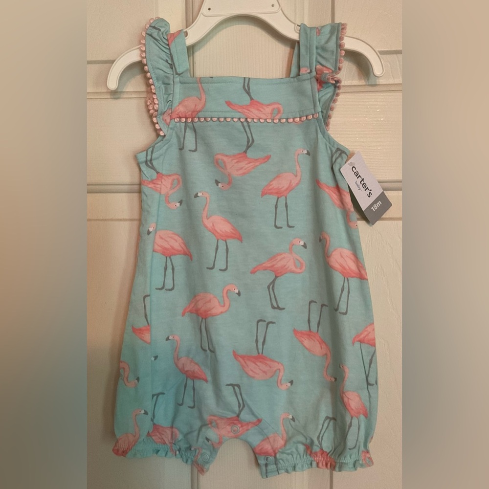 Carter's Blue and Pink Flamingo One Piece